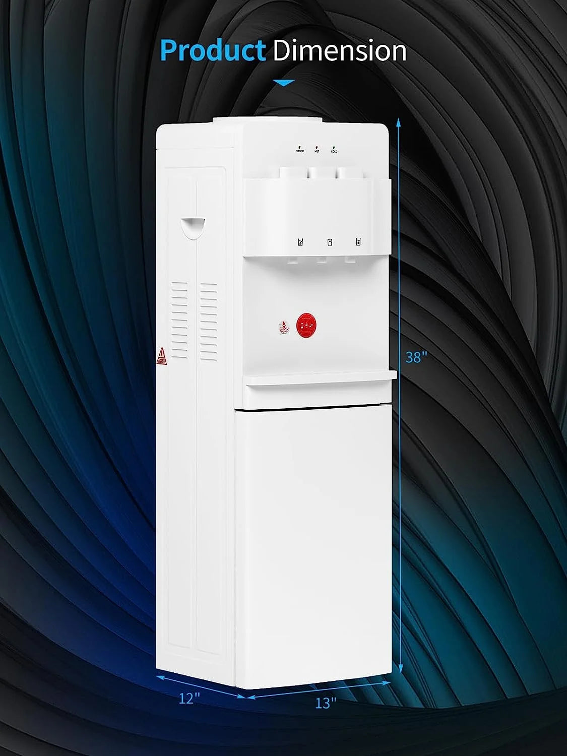 Top Loading Hot & Cold Water Cooler Dispenser White D194092