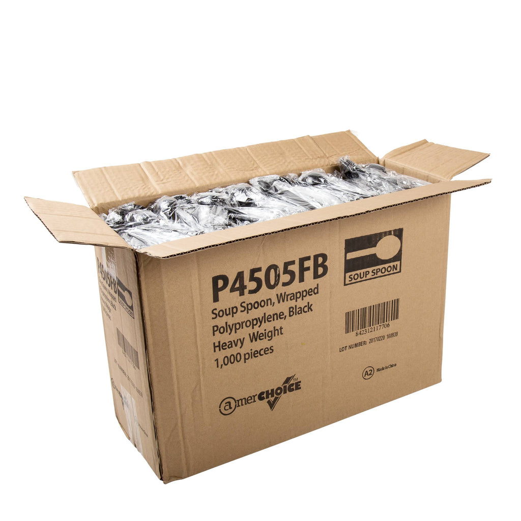 Black Polypropylene Soup Spoons, Case of 1000 U77896