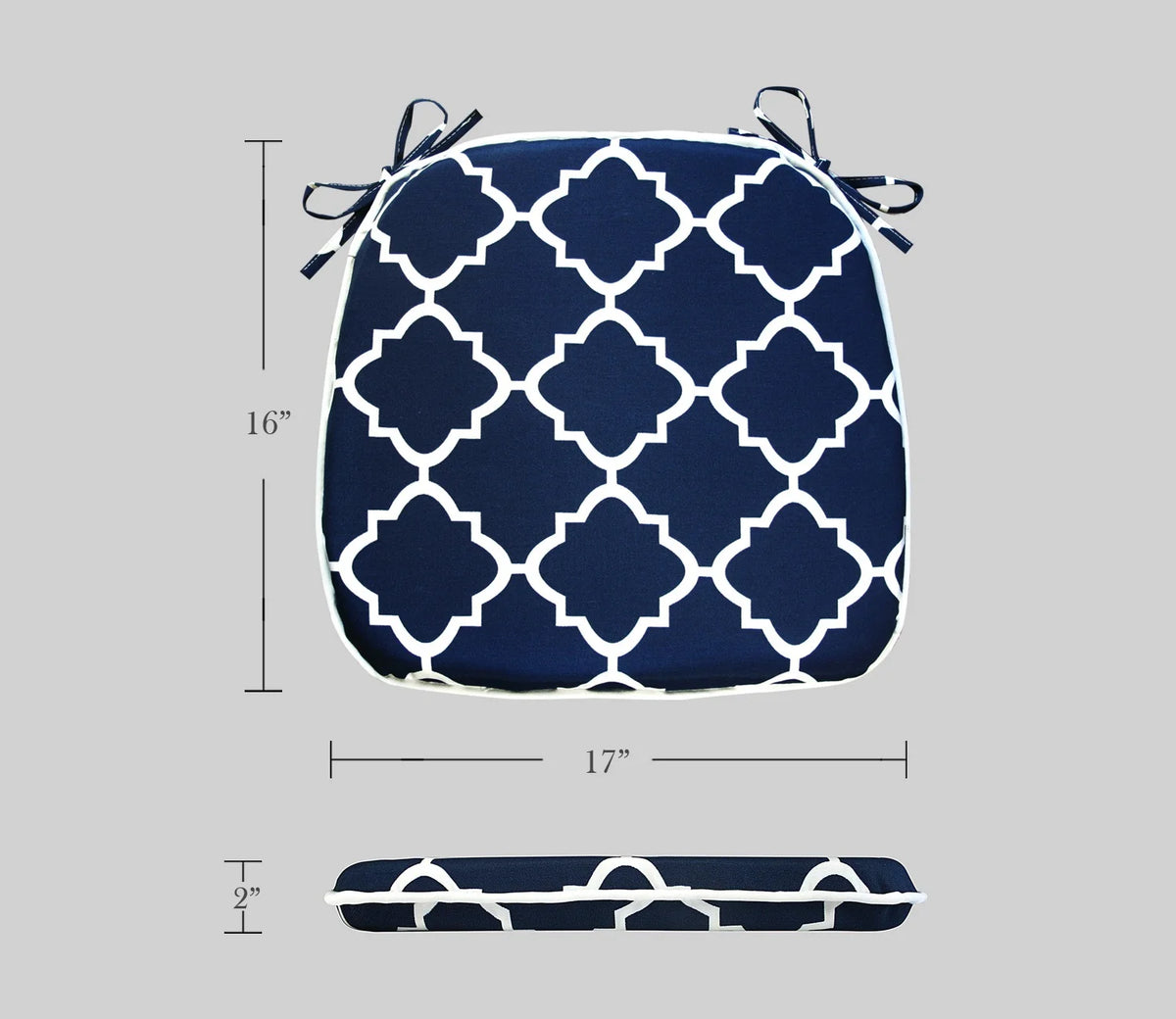 Blue Geometric Outdoor Seat Pads, Pack of 2 B81489