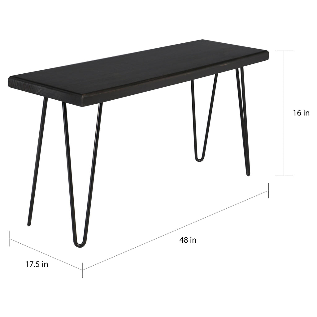 Dark Brown Wood Bench V2822