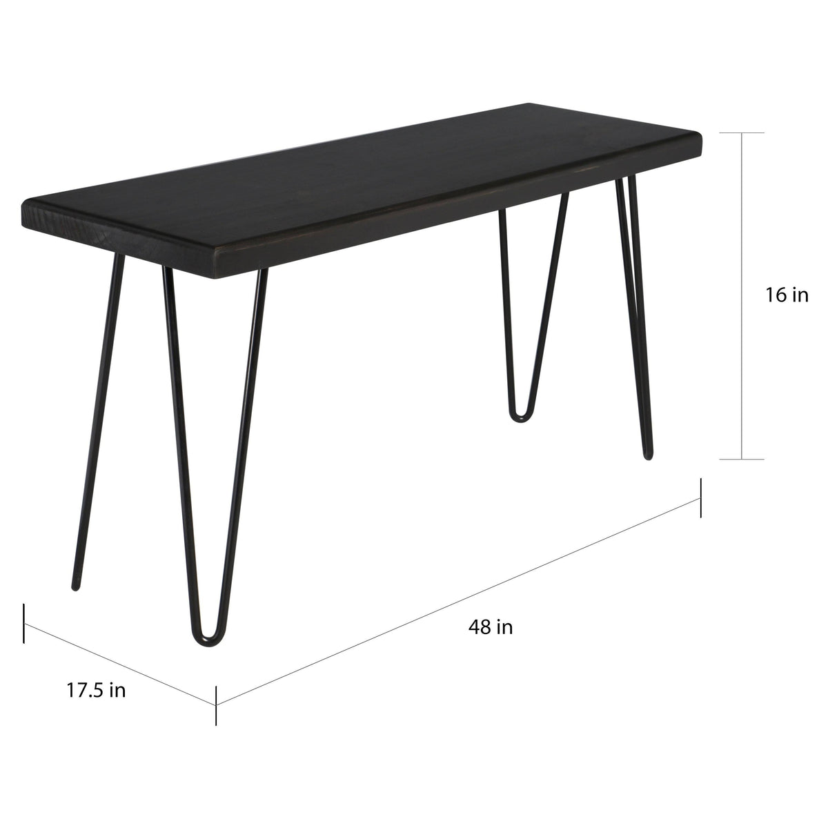 Dark Brown Wood Bench V2822