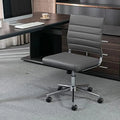Armless Leather Swivel Office Chair X619