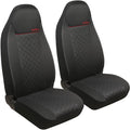 Black Faux Leather Front Seat Covers Pack of 2 L873