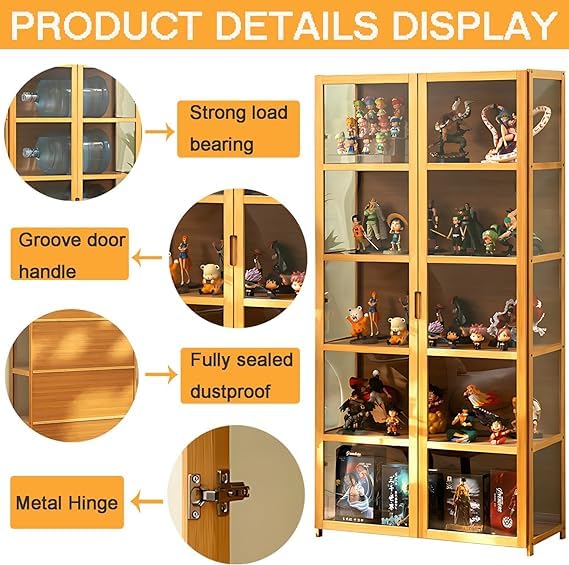 68" Curio Display Cabinet with Acrylic Glass Door R7629