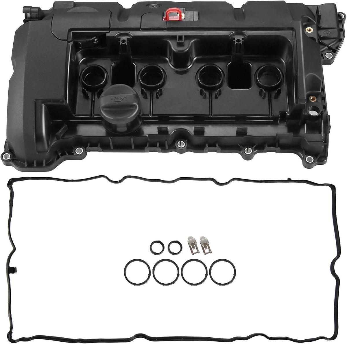 Engine Valve Cover with Gasket & Cap Compatible with Mini Cooper 1.6L DOHC K284