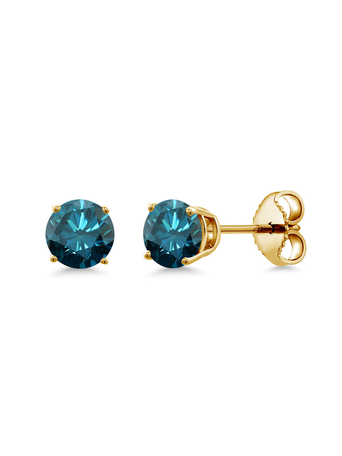 0.54 Ct Round Blue Diamond Stud Earrings T79652