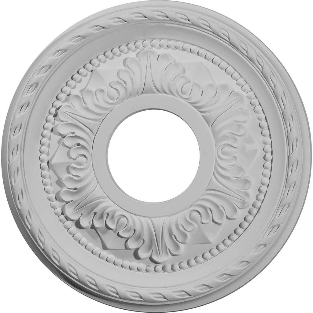 12 1/8x22OD x 3 1/2x22ID x 1x22P Hand-Painted Pearl White Ceiling Medallion K775756