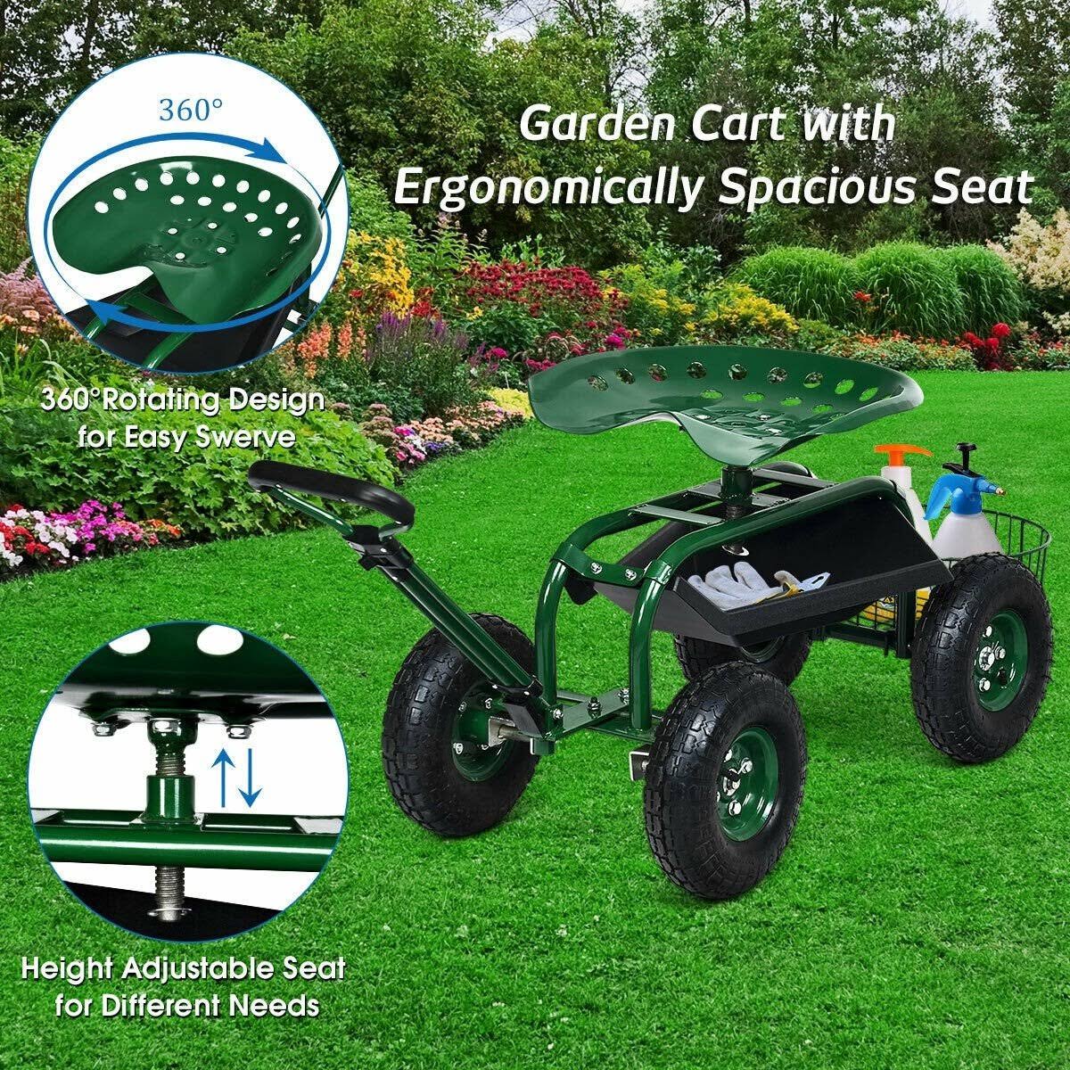 Heavy Duty Garden Cart Work Seat U1078