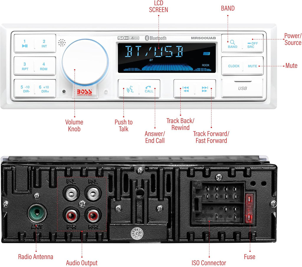 Weatherproof Marine Radio Receiver with Bluetooth C185