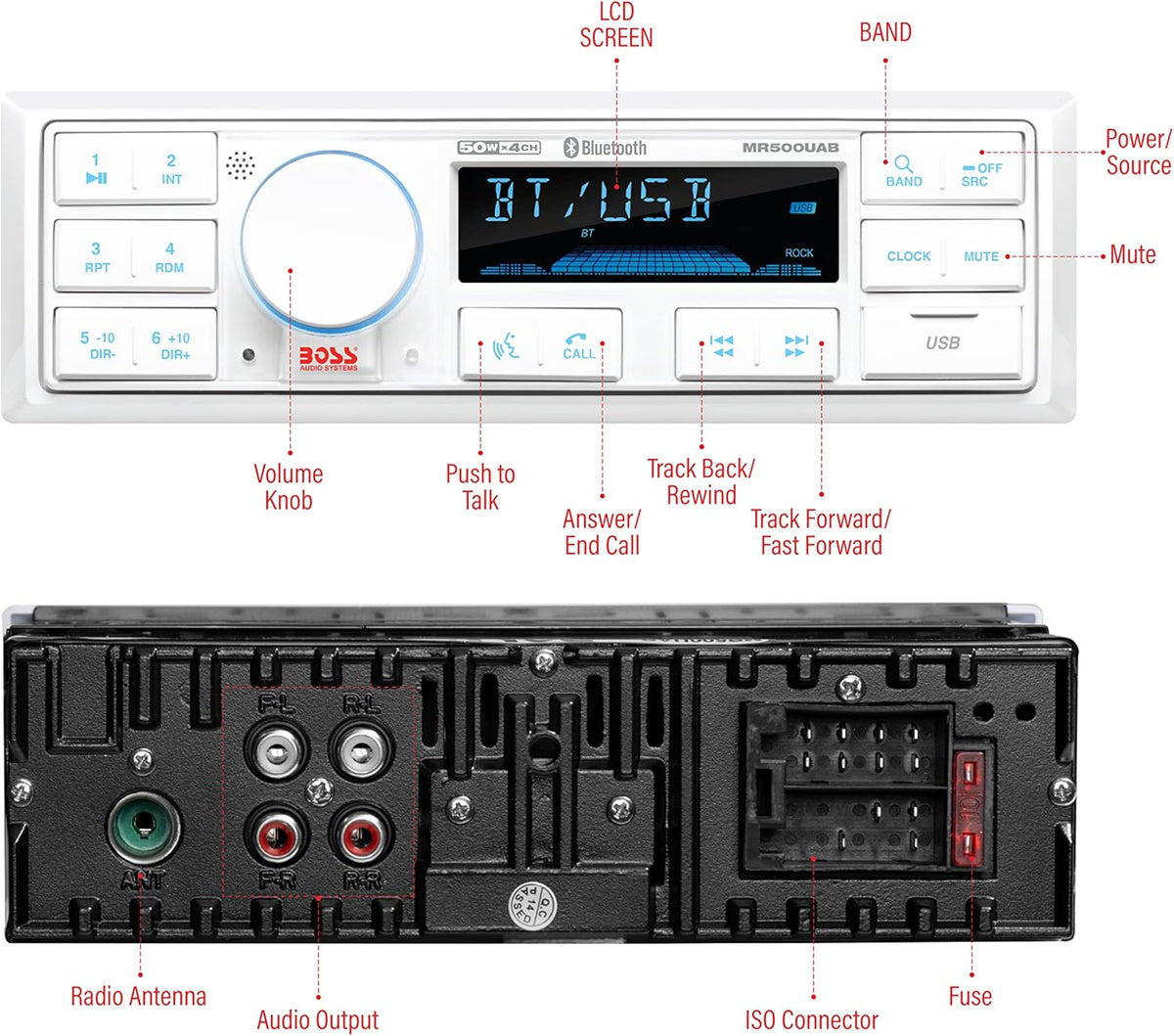 Weatherproof Marine Radio Receiver with Bluetooth C185