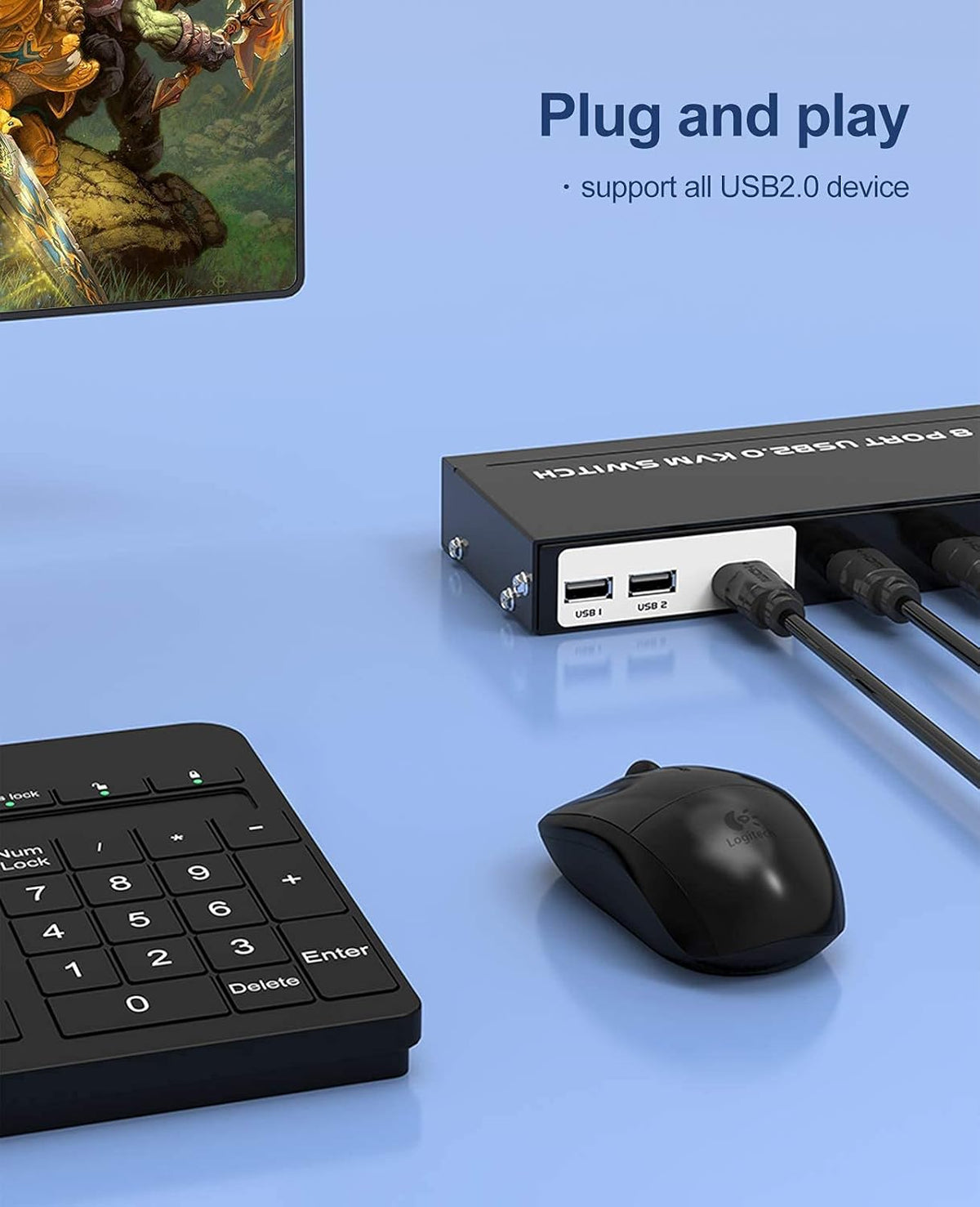 8 Ports 4K 30Hz HDMI KVM Switch N3216