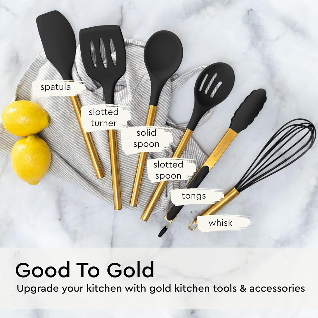 20 Piece Black and Gold Knife Set with Block Self Sharpening X914153