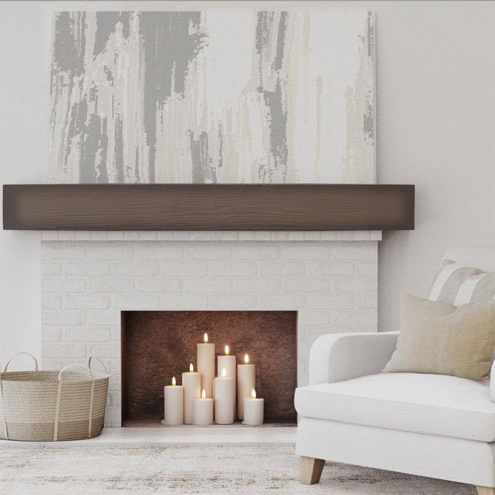 Natural Mahogany Faux Wood Fireplace Mantel U32584