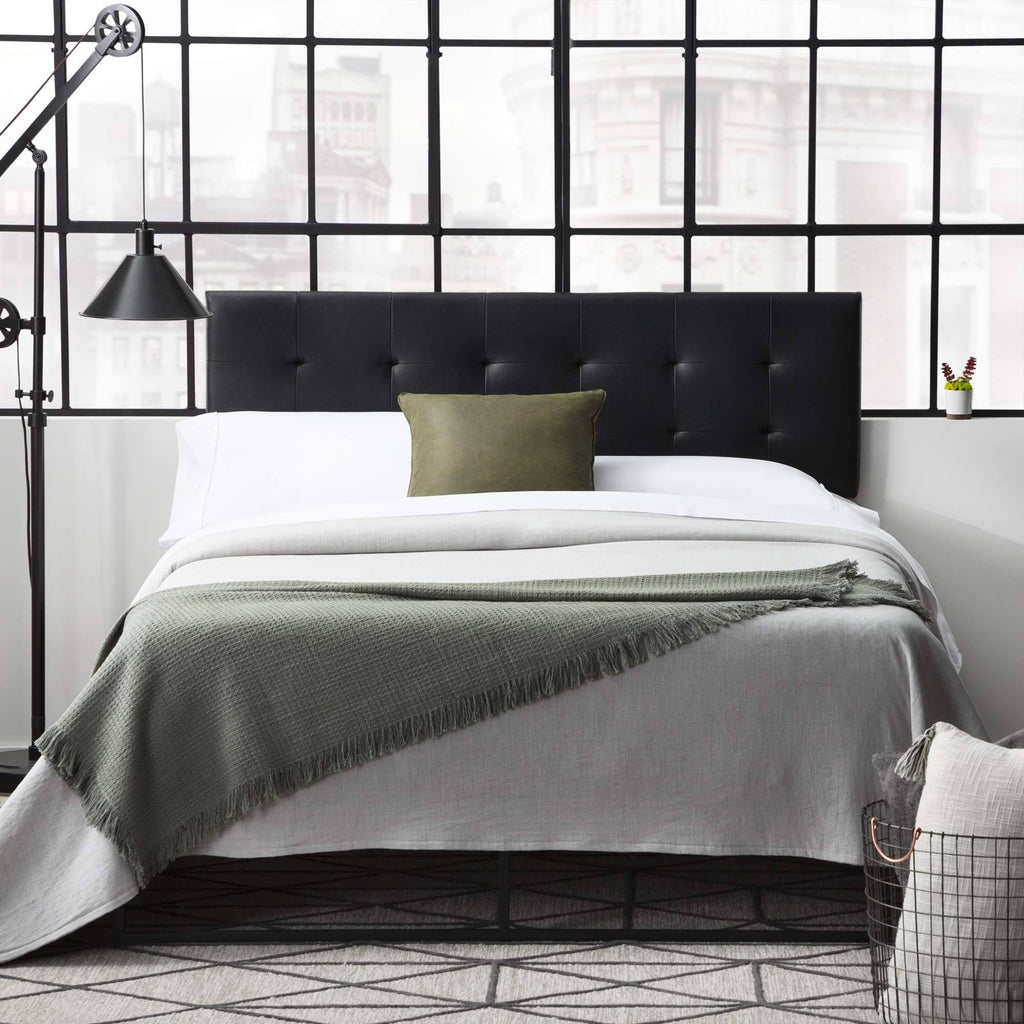 Black Faux Leather King/Cal King Headboard Y38433