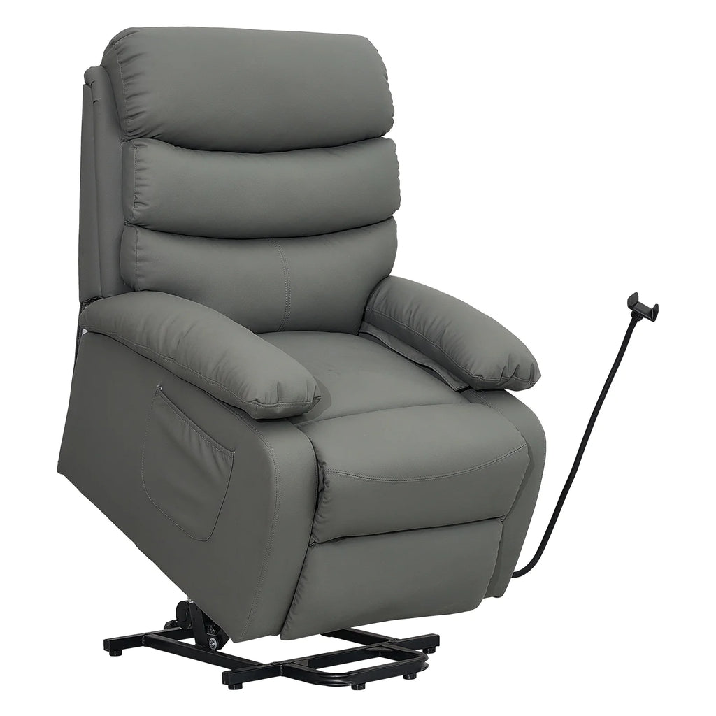 Dark Gray Micro Leather Power Lift Recliner Chair with Remote J748083