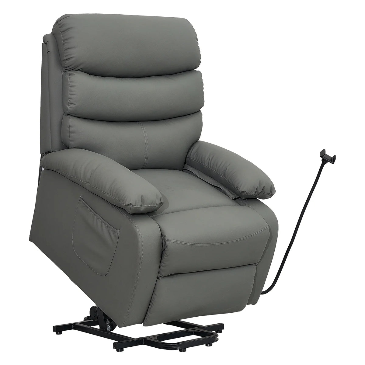 Dark Gray Micro Leather Power Lift Recliner Chair with Remote J748083