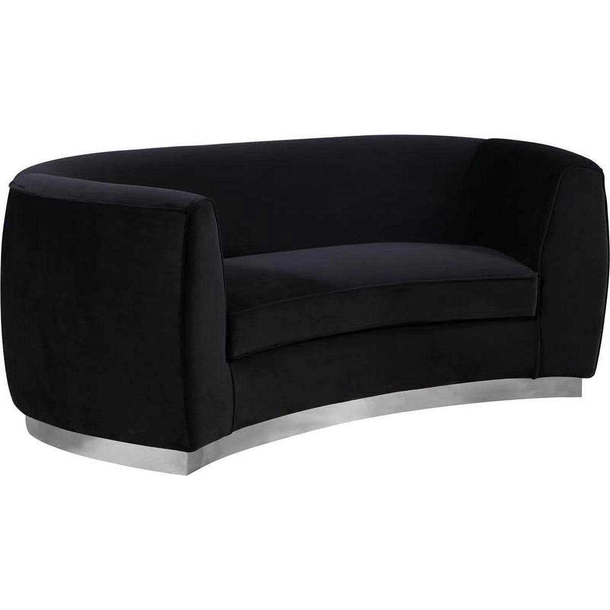 3-Piece Set with Accent Chair Chaise & Loveseat in Black and Chrome L135