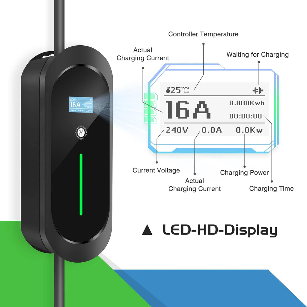 Portable EV Charger with NEMA 6-20 Plug and NEMA 5-15 Adapter S126012