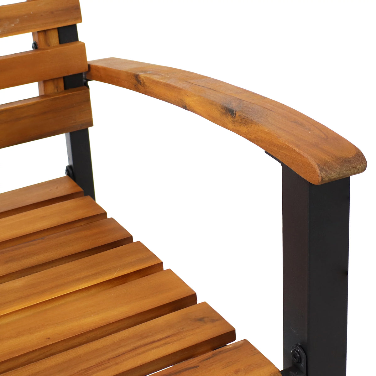 Set of 2 Acacia Wood and Steel Outdoor Patio Armchairs P8488