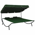 Outdoor Bed with Canopy and Pillows Green B626