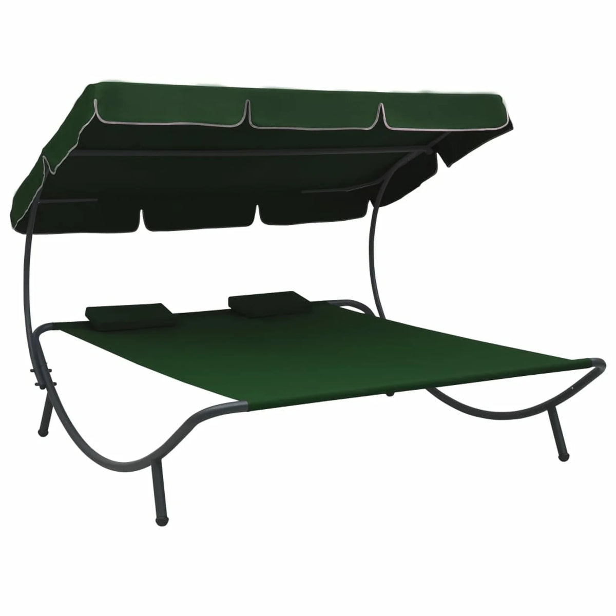 Outdoor Bed with Canopy and Pillows Green B626