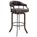 Auburn Bay and Brown Faux Leather Swivel Bar Stool U2323