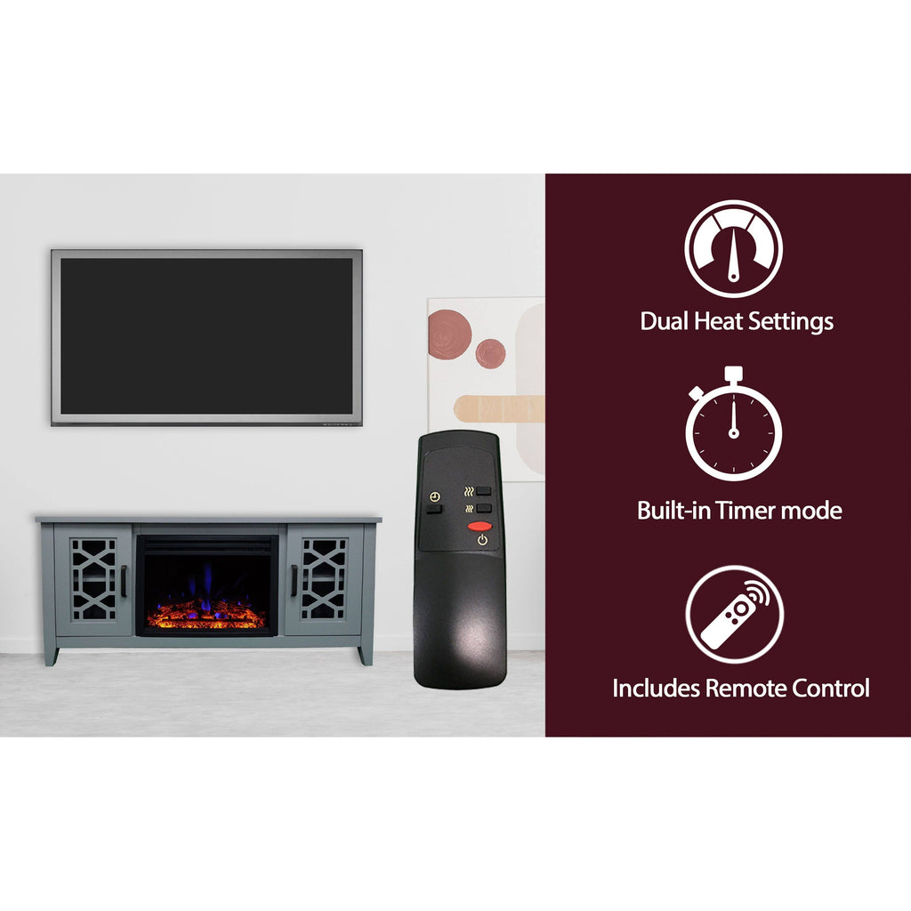 Slate Blue Electric Fireplace W61320