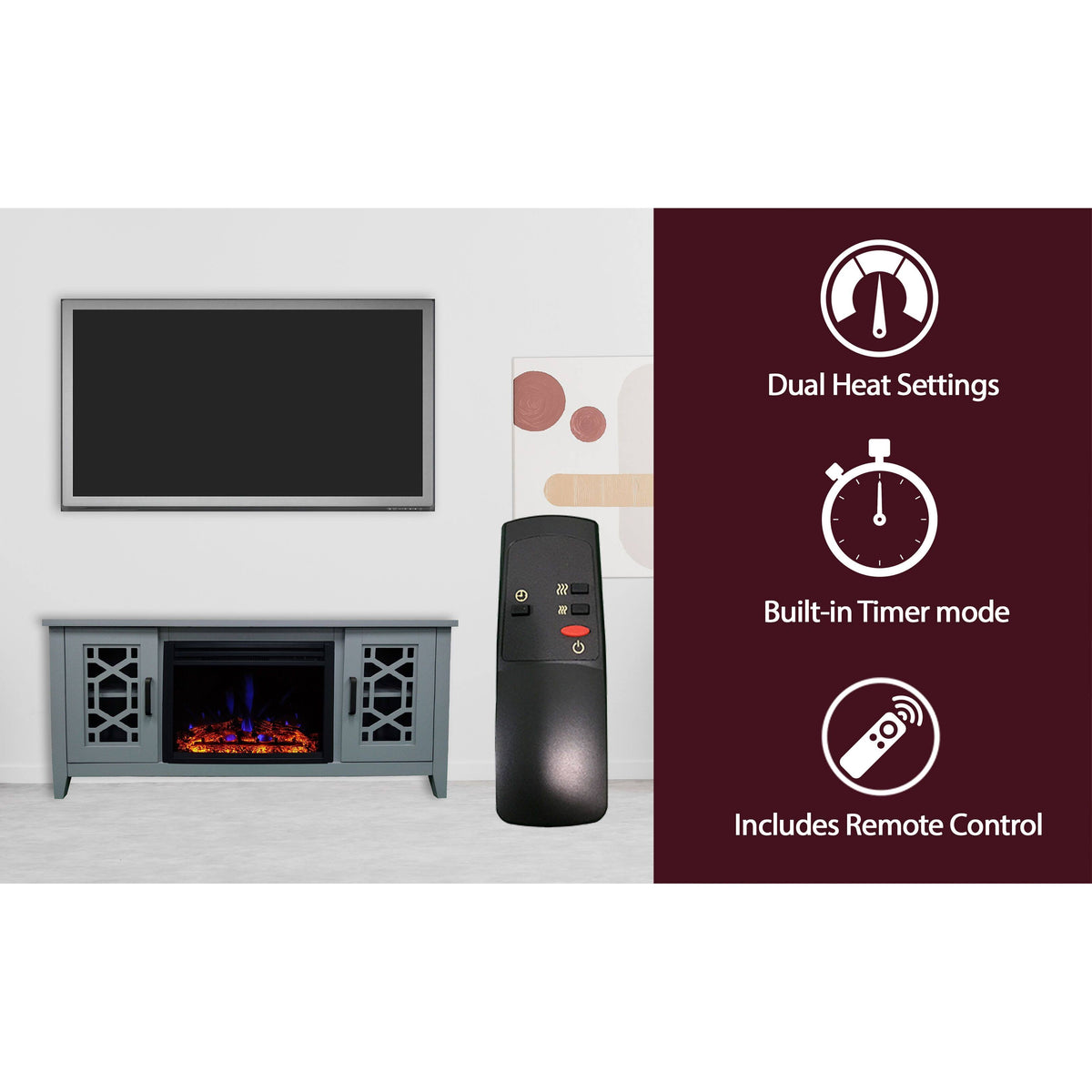 Slate Blue Electric Fireplace W61320