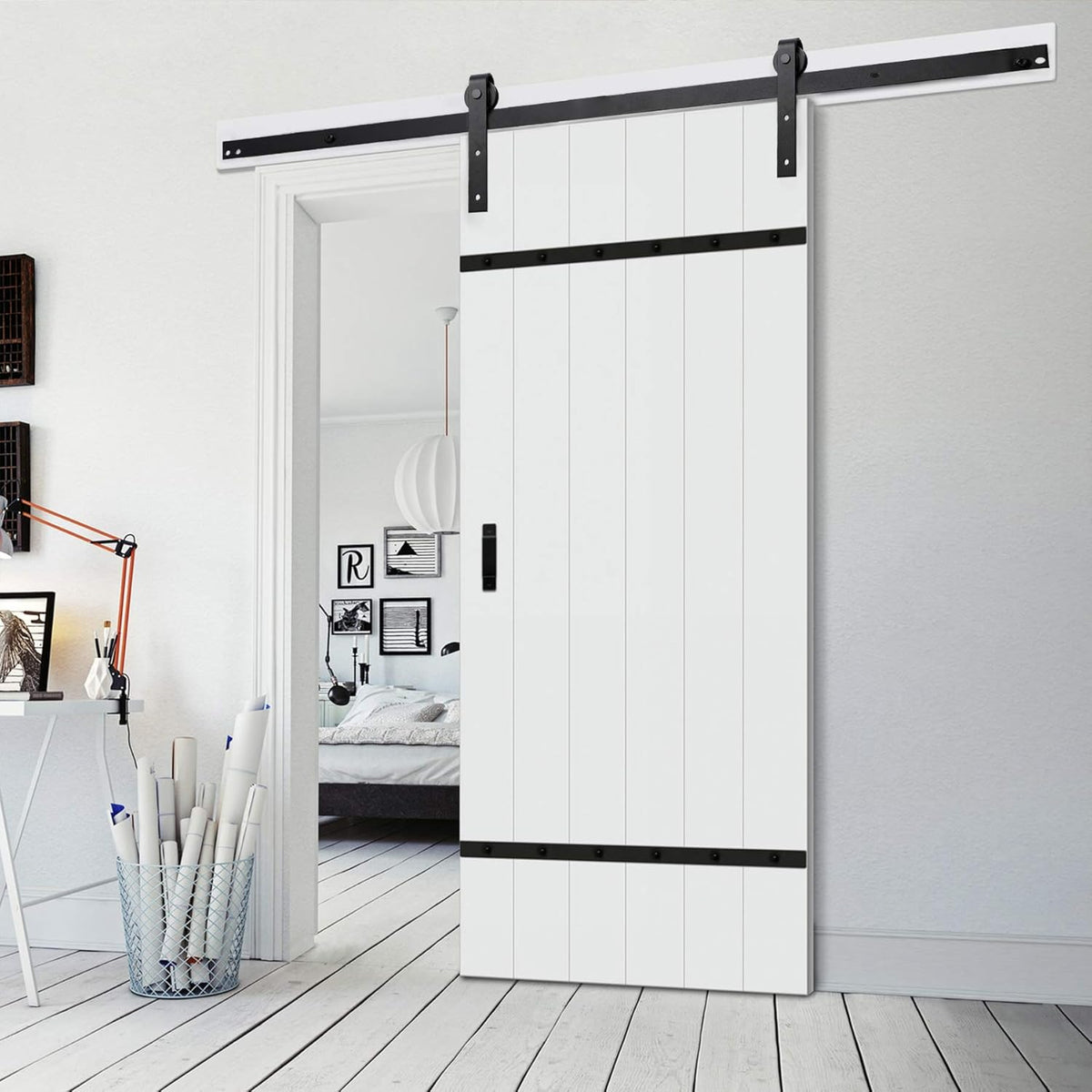 10FT Heavy-Duty Carbon Steel Sliding Barn Door Rail Kit R1680