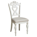 Antique White Writing Desk Chair with Engraved Backrest E453343