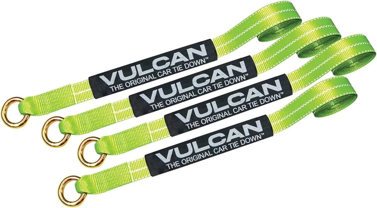 2 Inch x 12 Foot Yellow Loop Car Tie Down Straps S7603