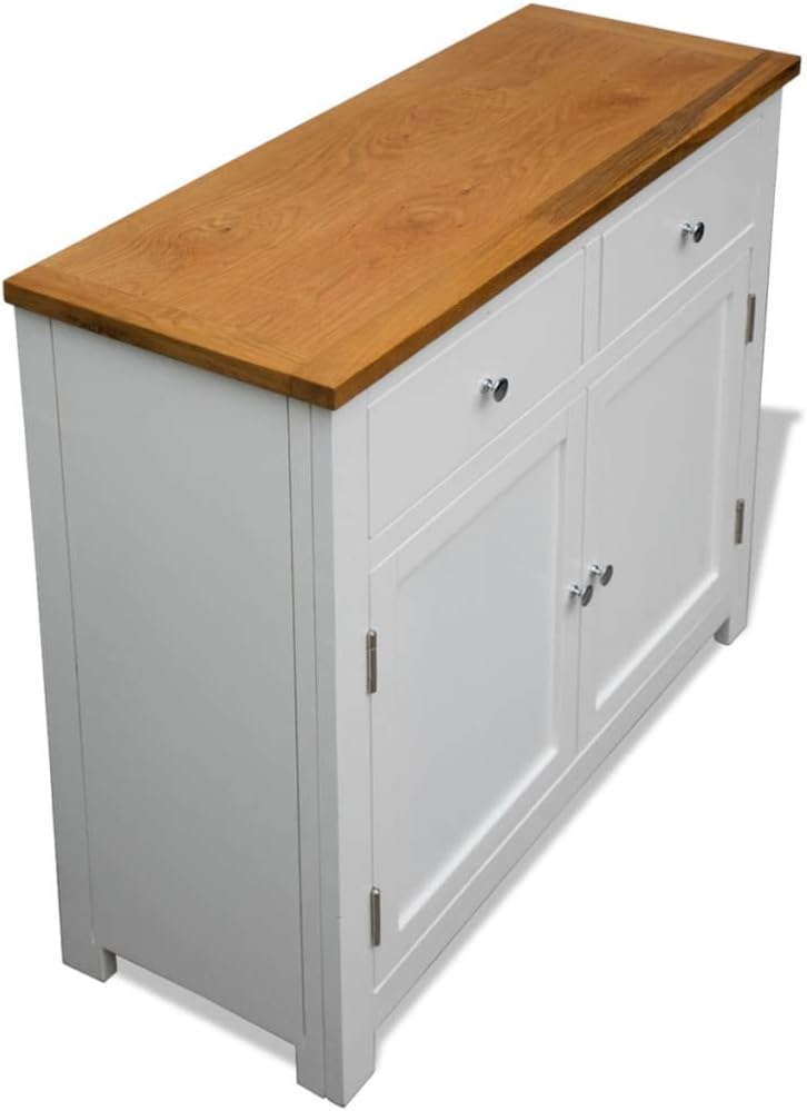 Oak Top Wooden Buffet Sideboard Storage Cabinet with 2 Drawers R397