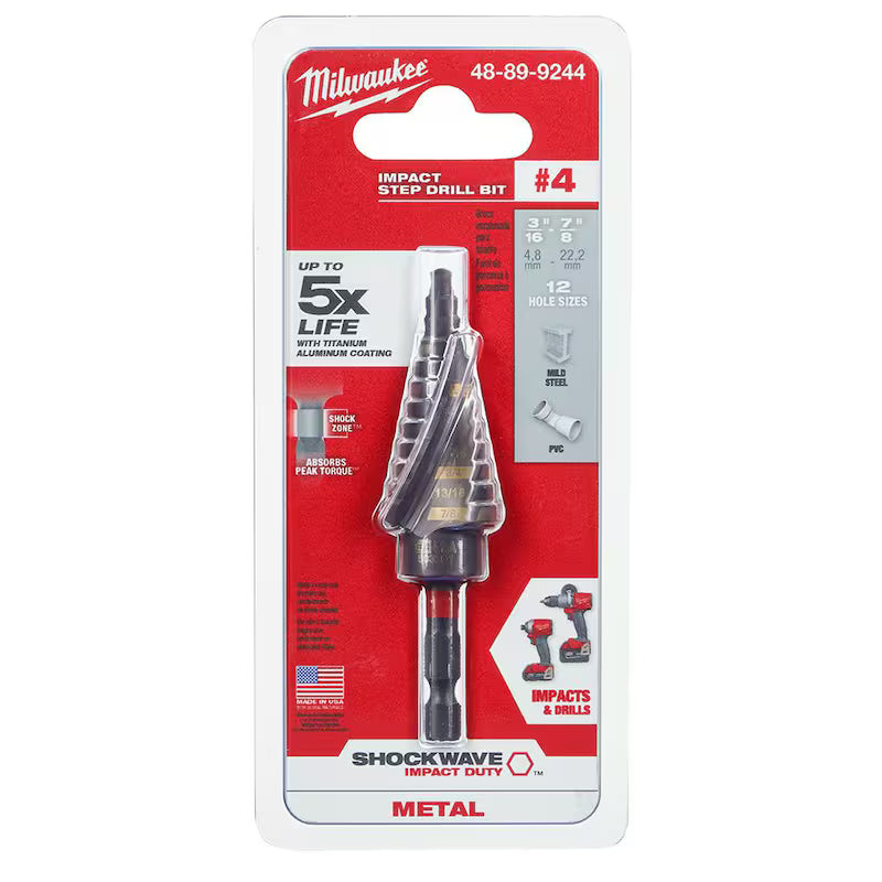 3/16 in. - 7/8 in. Titanium Step Drill Bit P377