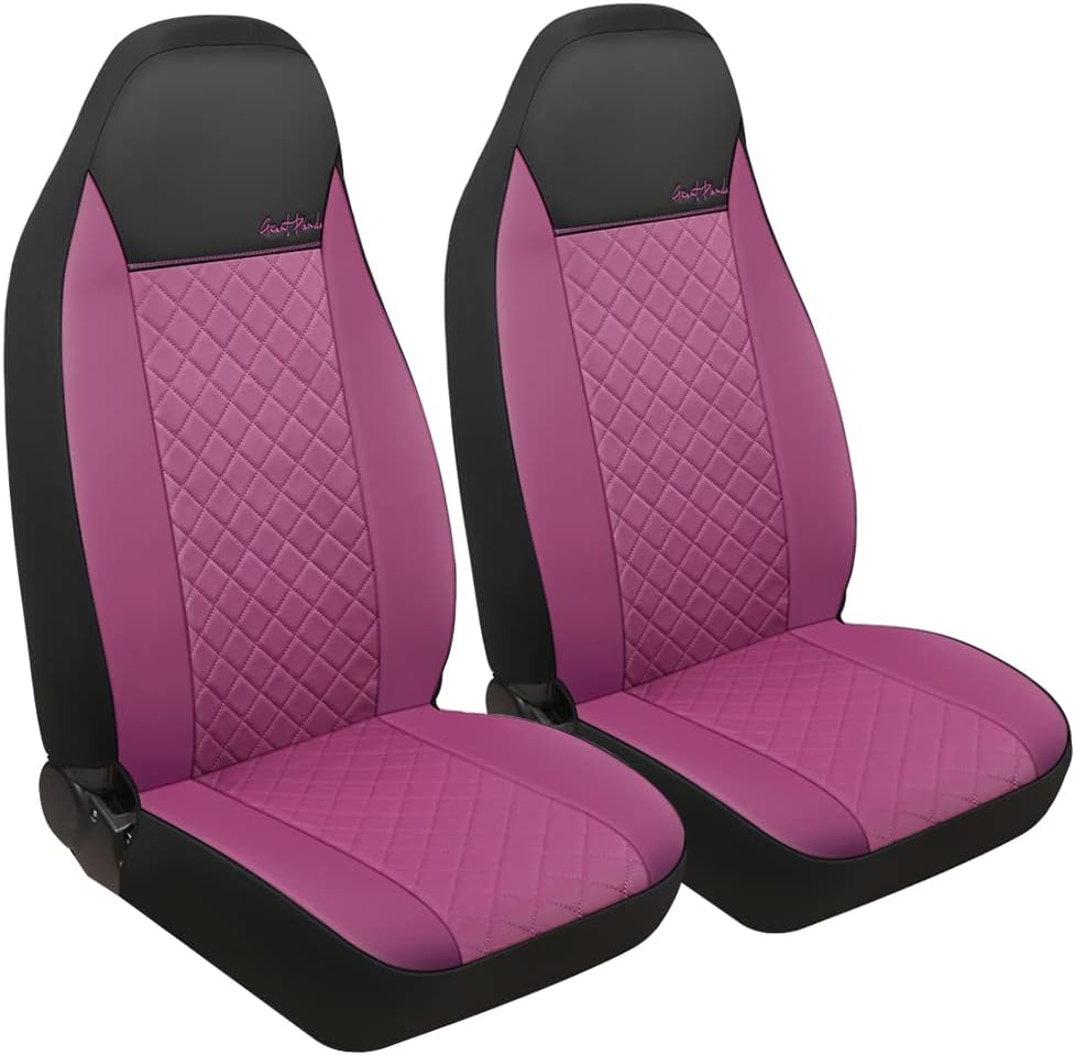 Black Faux Leather Front Seat Covers Pack of 2 L873