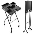Rolling Salon Coloring Tray with Drawer and Magnetic Bowls, Black T719