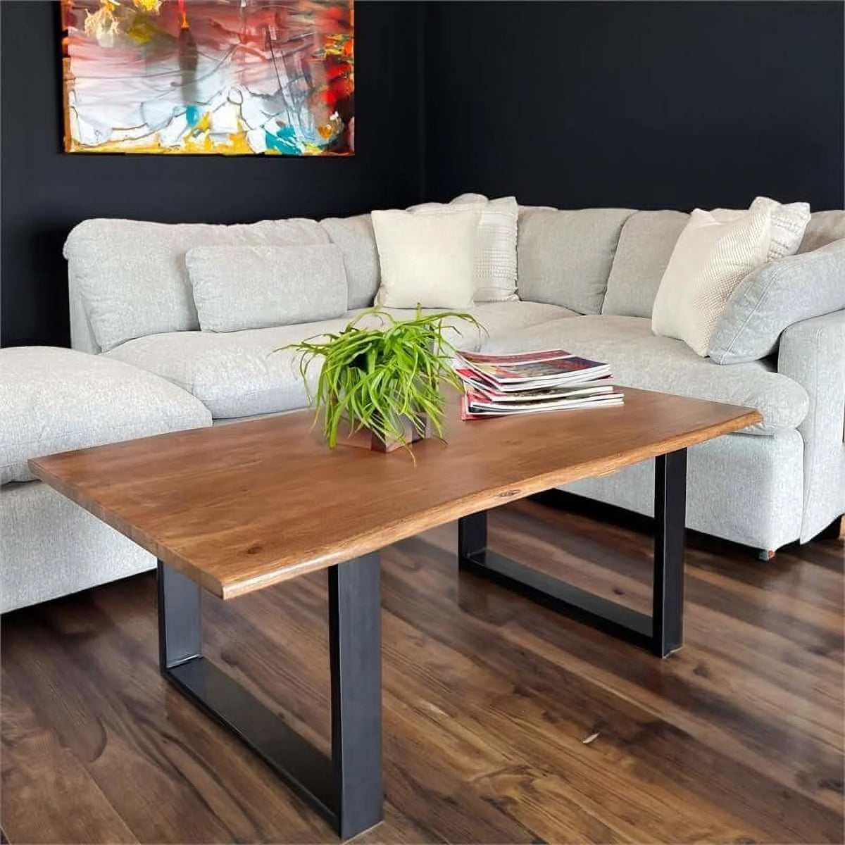 Solid Wood & Iron Coffee Table J40793