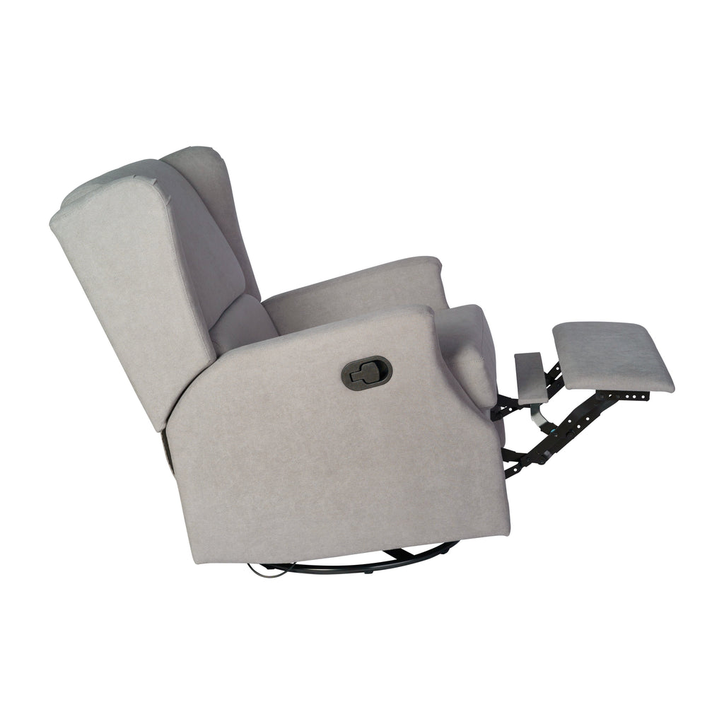 Light Gray Swivel Glider Rocker Recliner Chair O834491