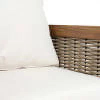 Acacia Wood and Wicker Club Chair with Cushions O692