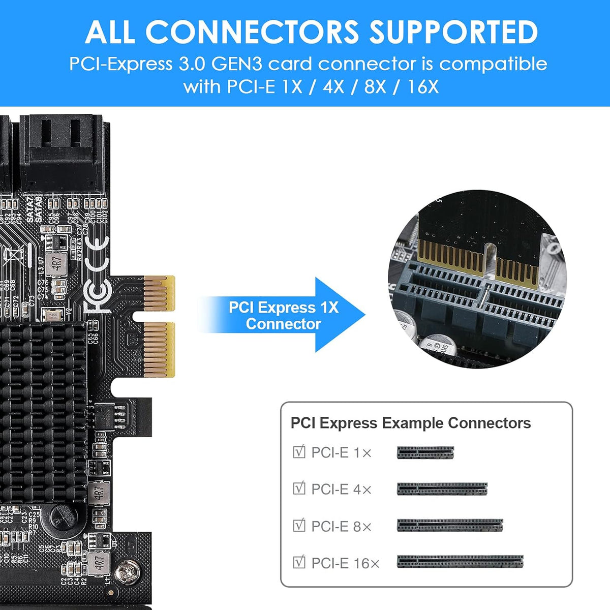 PCIe SATA Card 8 Ports K114624