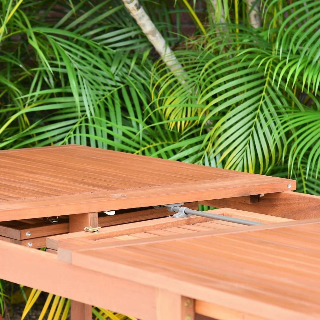 Eucalyptus 9-Piece Extendable Rectangular Patio Dining Set U3875