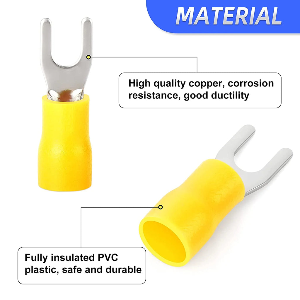 300 Pcs Insulated Fork Spade Wire Connector Terminal T60678