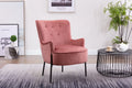 Tufted Fabric Accent Chair with Iron Legs H5520