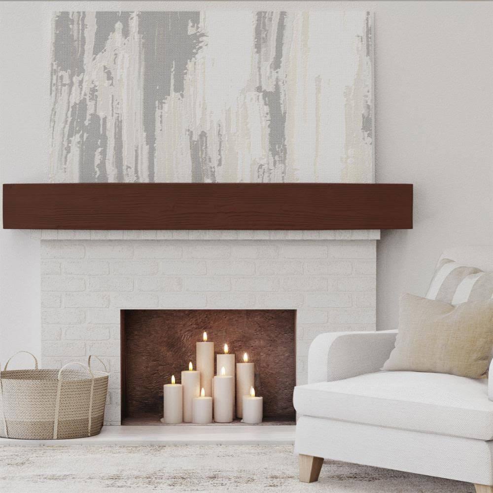 Sandblasted Faux Wood Fireplace Mantel, Natural Pecan Q672