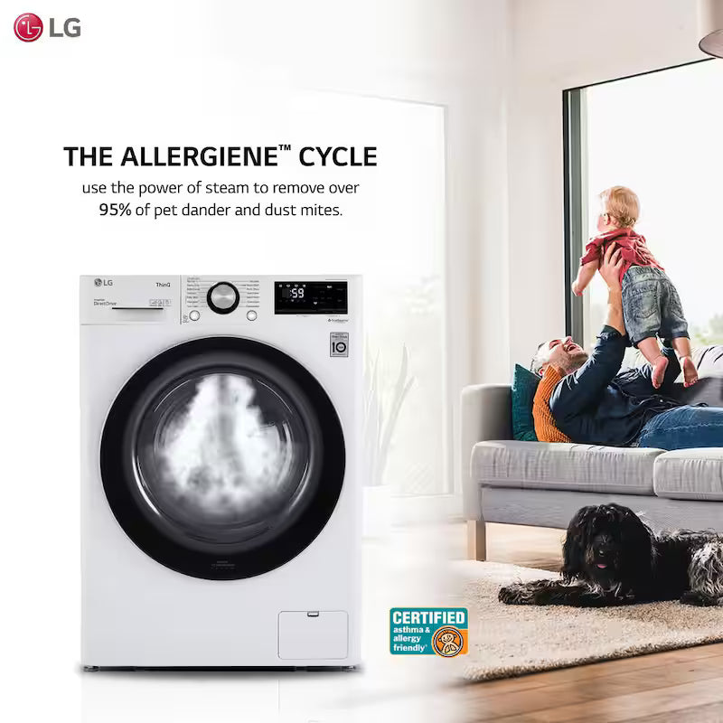 24 in. W 2.4 Cu. Ft. Compact Stackable Smart Front Load Washer in White with Steam J471