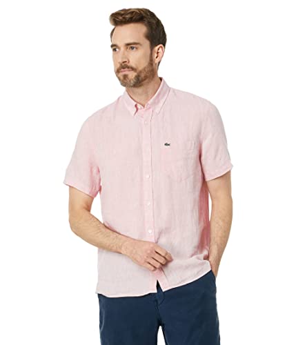 Mens Short Sleeve Linen Shirt R846