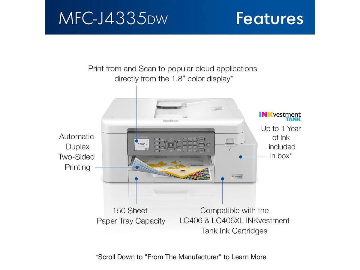 Color Inkjet All-in-One Printer with Duplex and Wireless Printing F704478