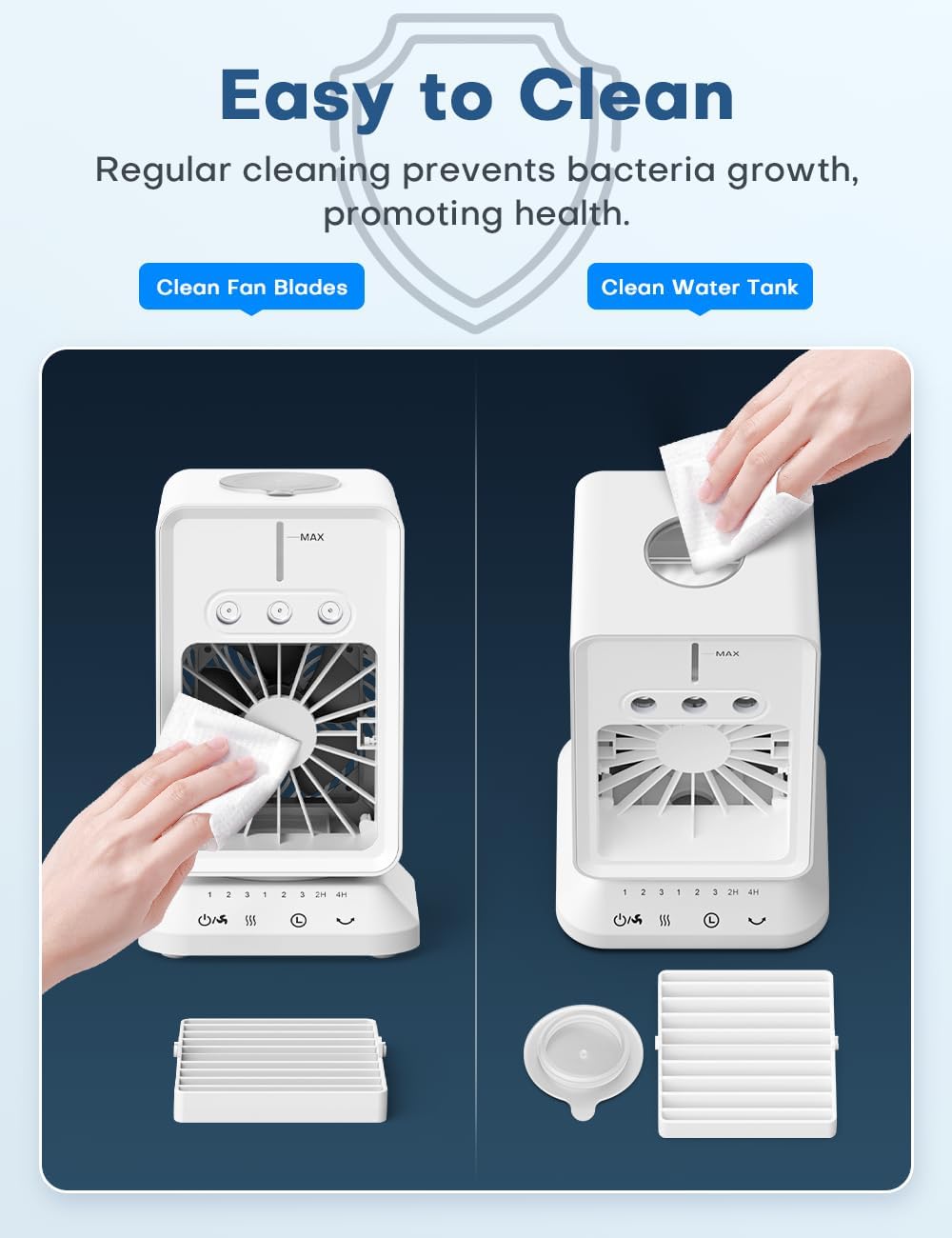 Portable Air Conditioner with 90° Rotate Base, 4H Timer, 300ml Water Tank V677
