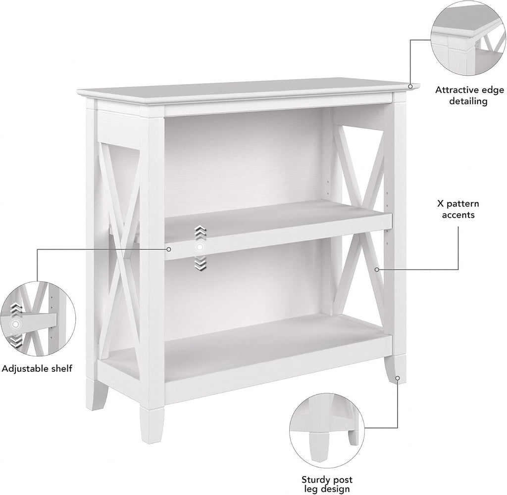 2 Shelf Bookcase in Pure White Oak V1006