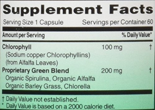 100 mg Chlorophyll Capsules, 60 capsules B944