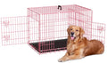 42 Inch Double Door Folding Metal Wire Dog Crate with Divider Panel and Leak-Proof Plastic Pan Y1521